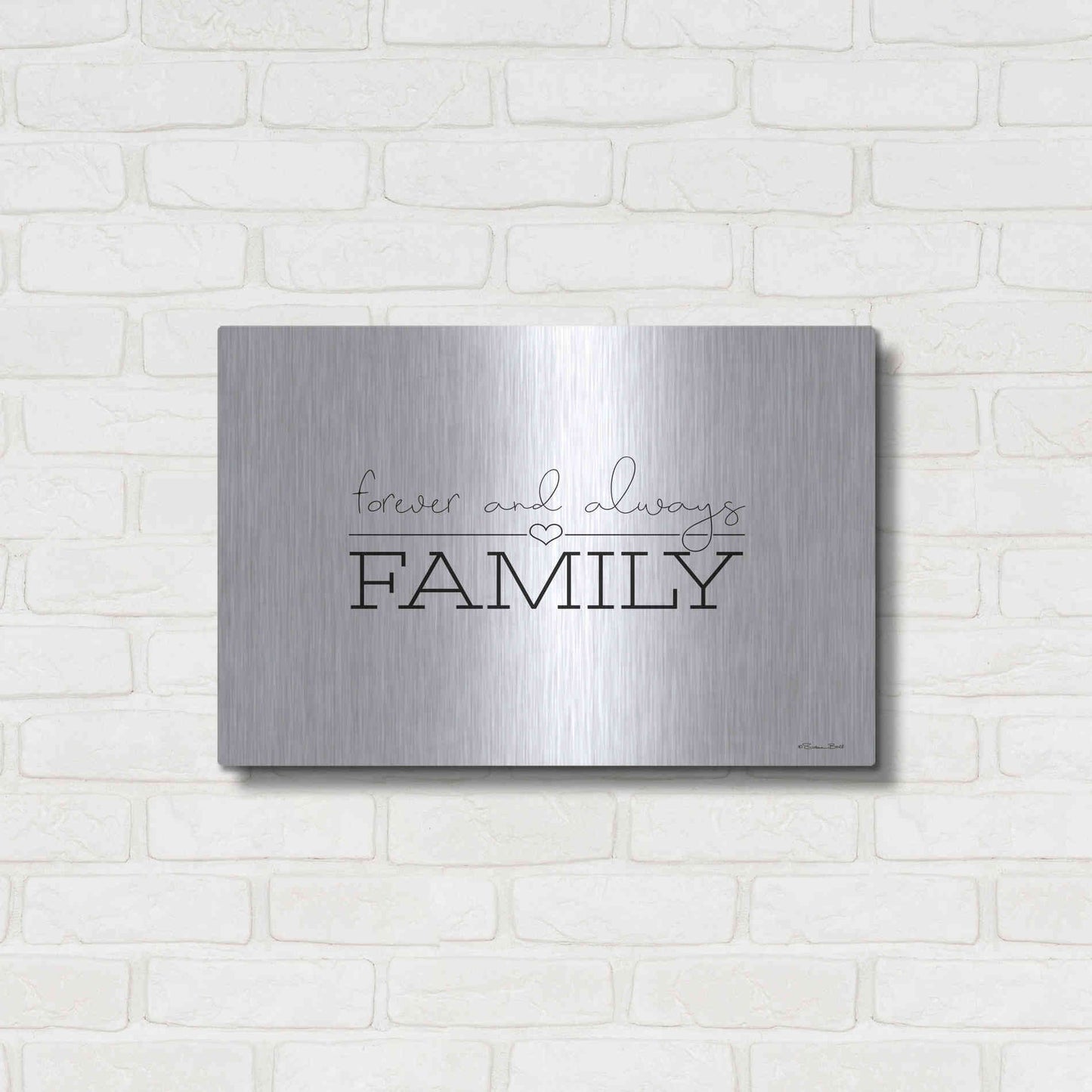Luxe Metal Art 'Forever and Always Family' by Susan Ball, Metal Wall Art,24x16