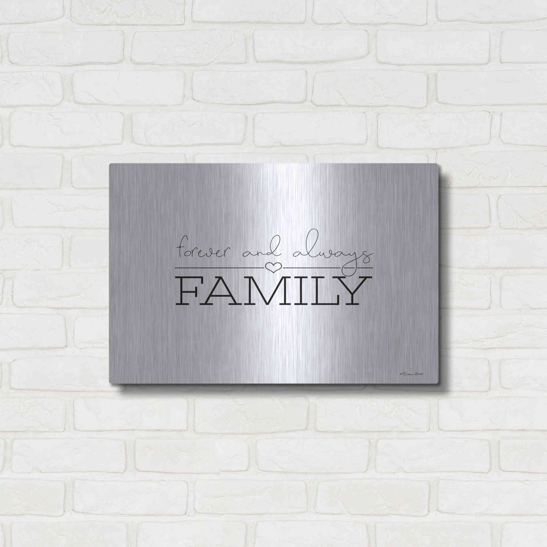 Luxe Metal Art 'Forever and Always Family' by Susan Ball, Metal Wall Art,24x16