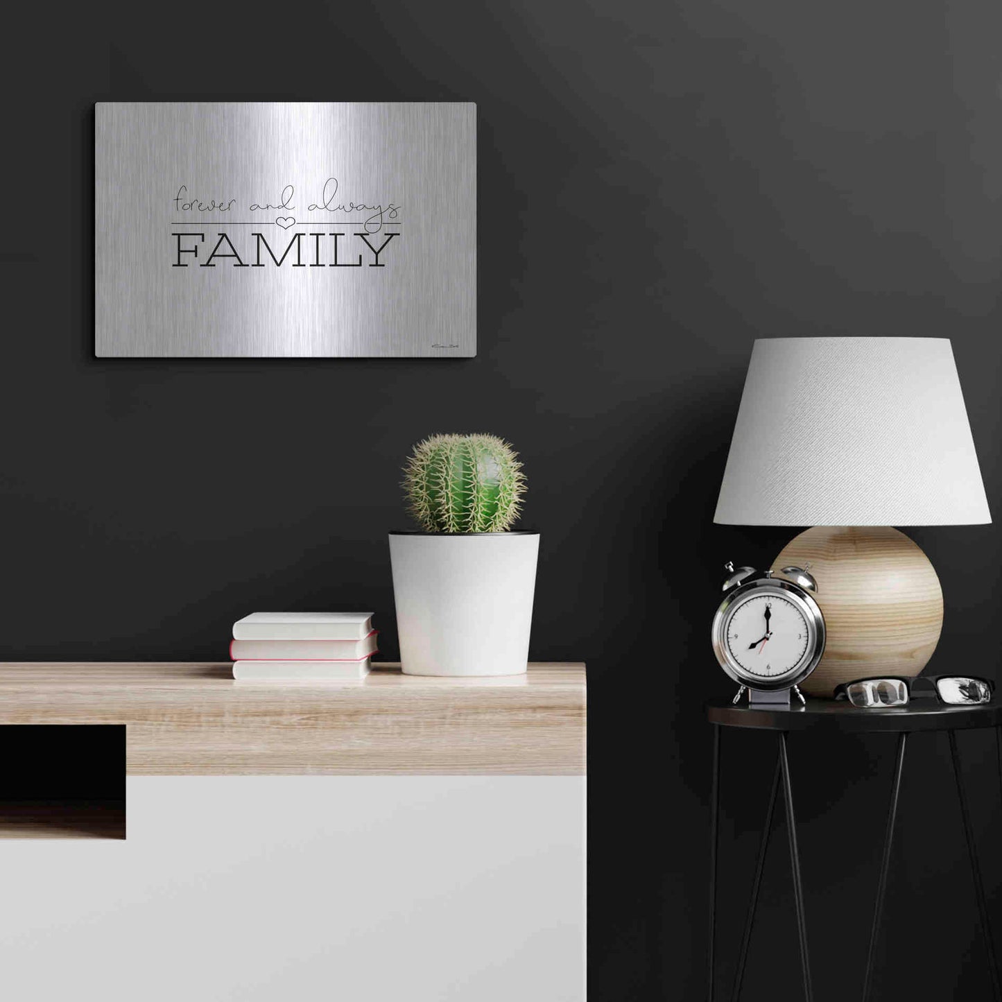 Luxe Metal Art 'Forever and Always Family' by Susan Ball, Metal Wall Art,24x16
