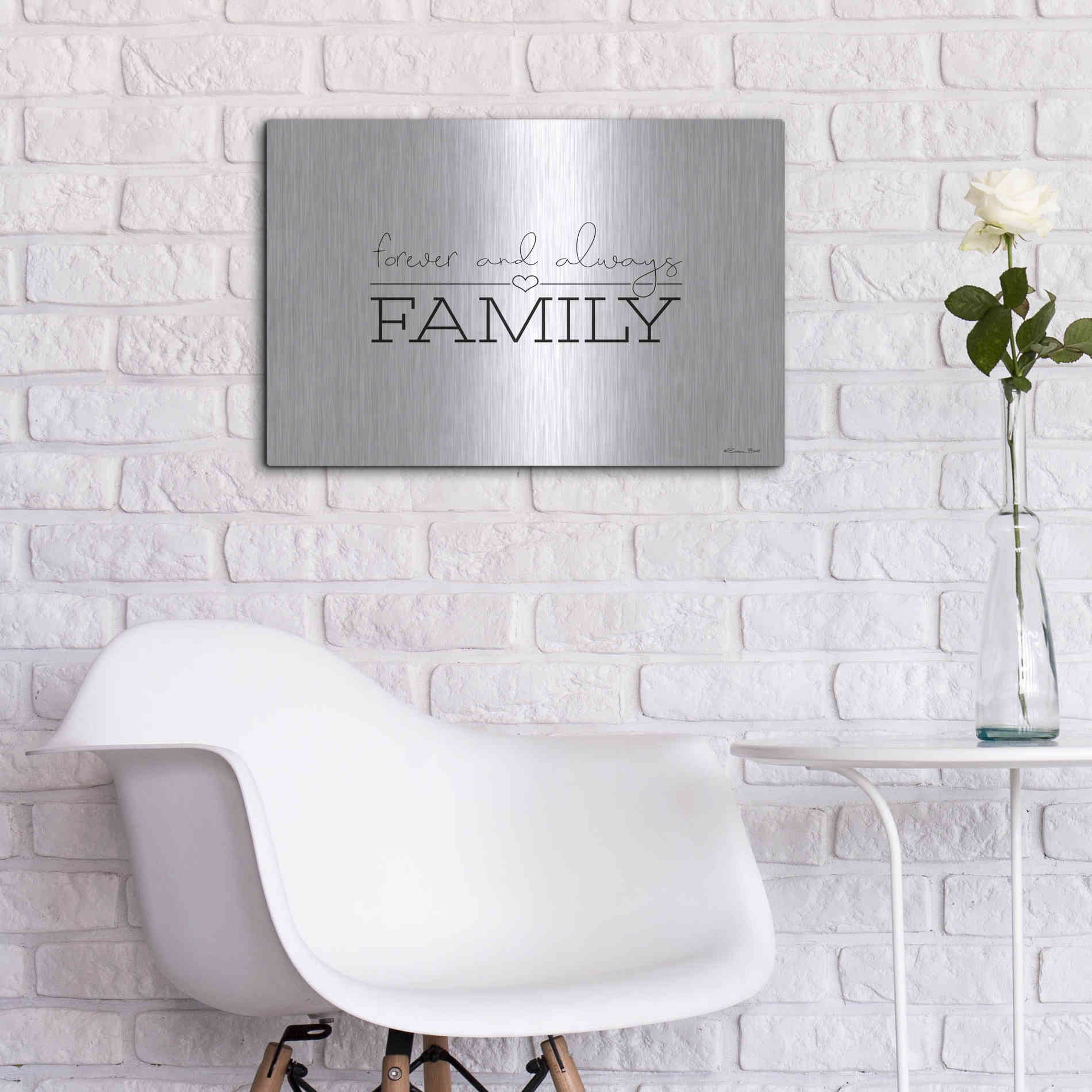 Luxe Metal Art 'Forever and Always Family' by Susan Ball, Metal Wall Art,24x16