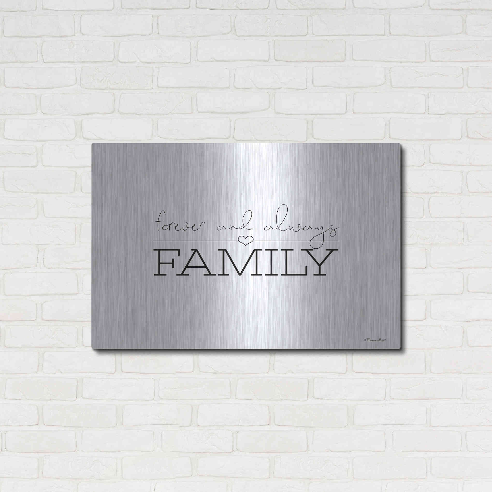 Luxe Metal Art 'Forever and Always Family' by Susan Ball, Metal Wall Art,36x24
