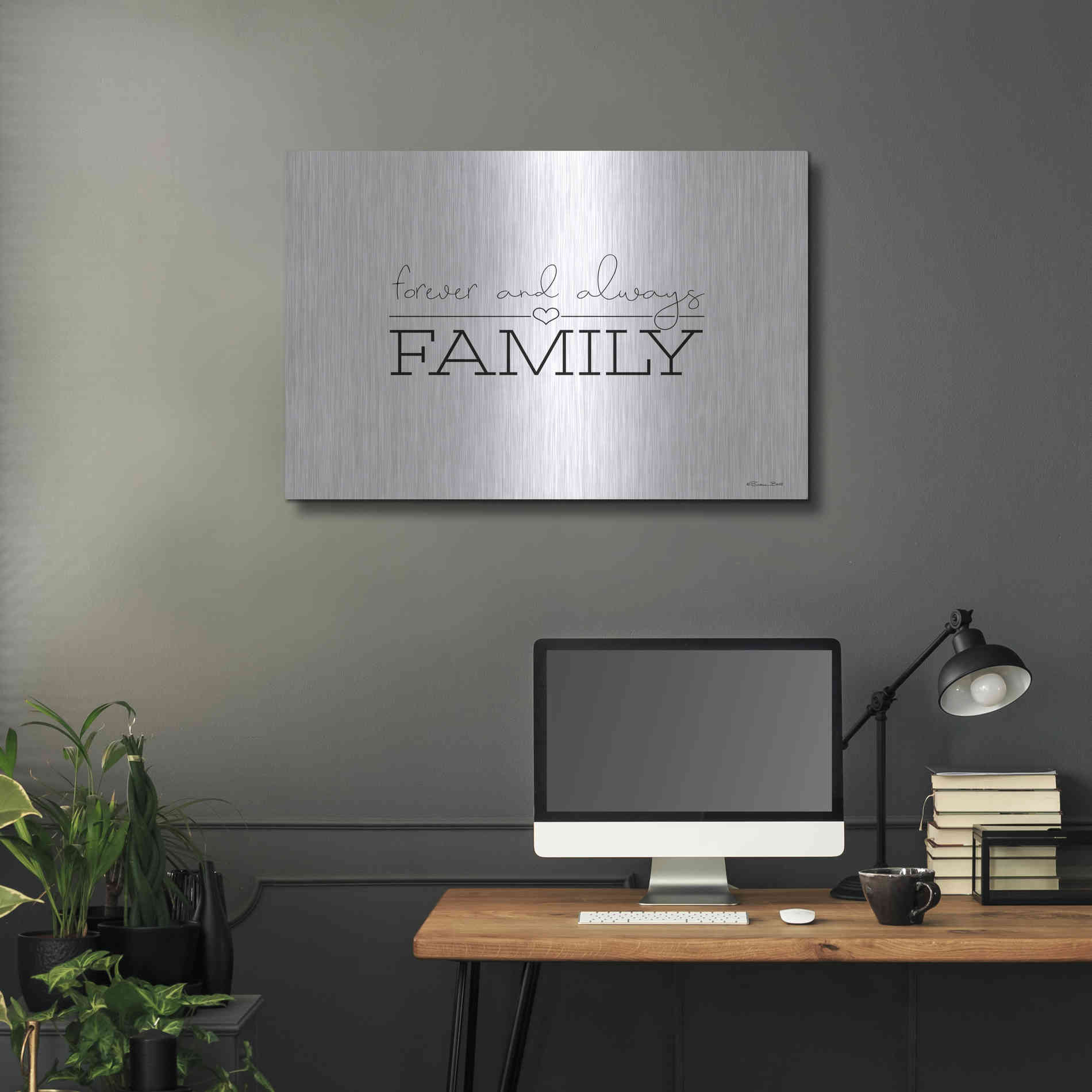 Luxe Metal Art 'Forever and Always Family' by Susan Ball, Metal Wall Art,36x24