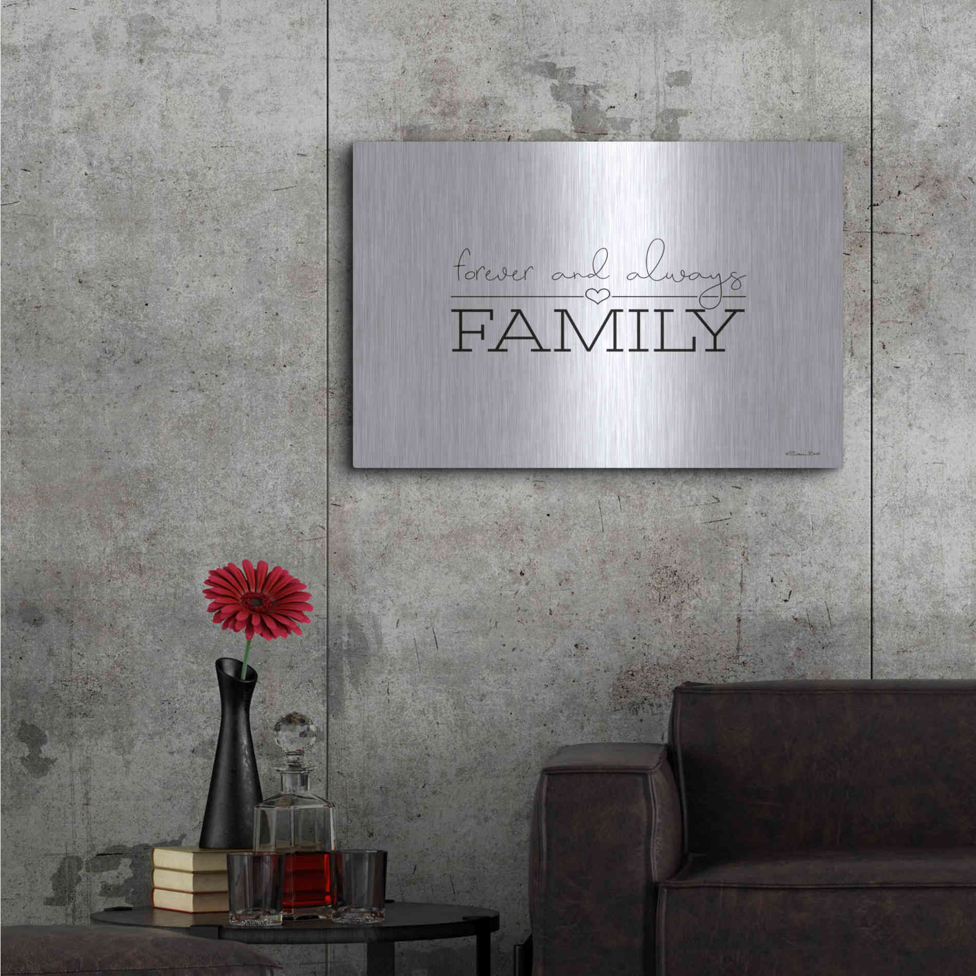 Luxe Metal Art 'Forever and Always Family' by Susan Ball, Metal Wall Art,36x24