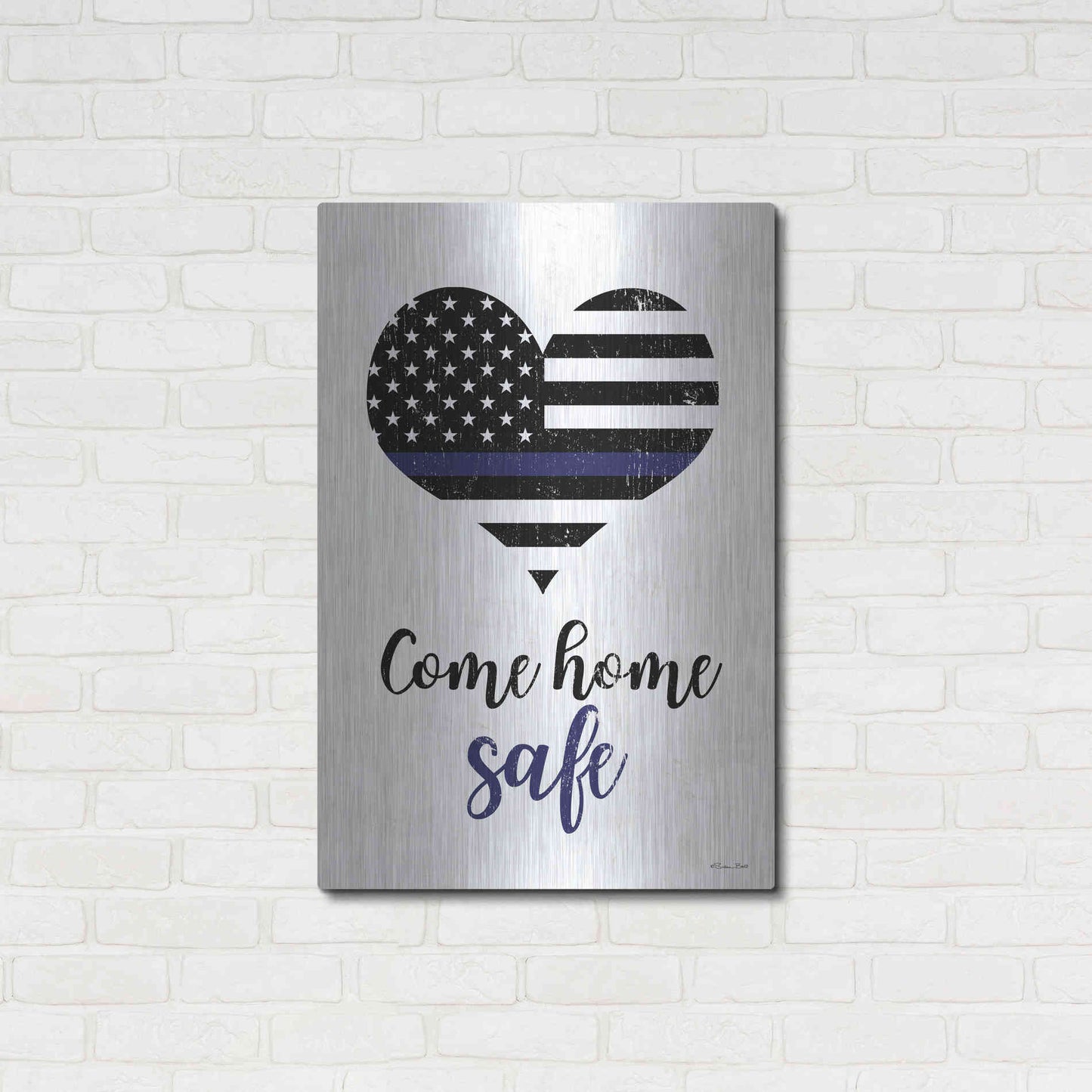 Luxe Metal Art 'Come Home Safe' by Susan Ball, Metal Wall Art,24x36