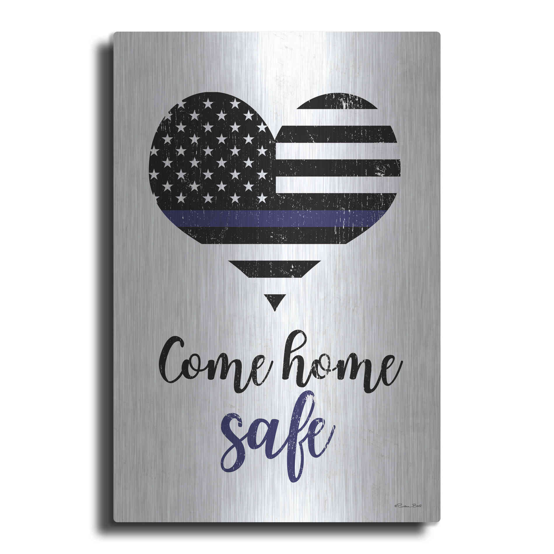 Luxe Metal Art 'Come Home Safe' by Susan Ball, Metal Wall Art