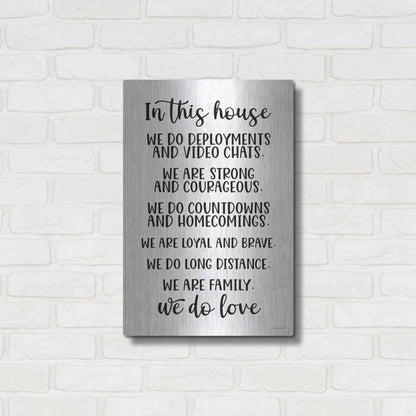 Luxe Metal Art 'In This House Military' by Susan Ball, Metal Wall Art,16x24