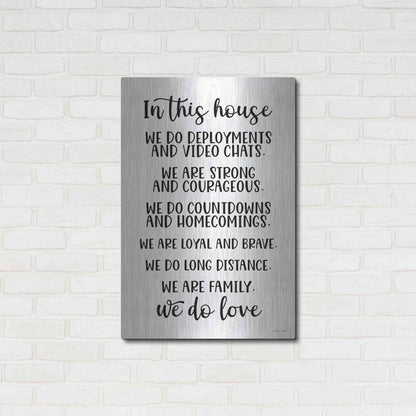 Luxe Metal Art 'In This House Military' by Susan Ball, Metal Wall Art,24x36