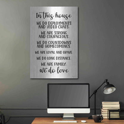 Luxe Metal Art 'In This House Military' by Susan Ball, Metal Wall Art,24x36