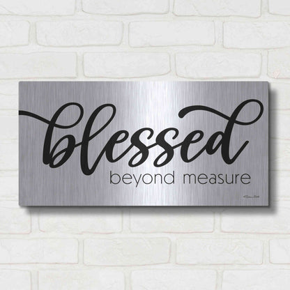 Luxe Metal Art 'Blessed Beyond Measure' by Susan Ball, Metal Wall Art,24x12