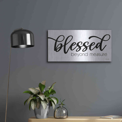 Luxe Metal Art 'Blessed Beyond Measure' by Susan Ball, Metal Wall Art,24x12