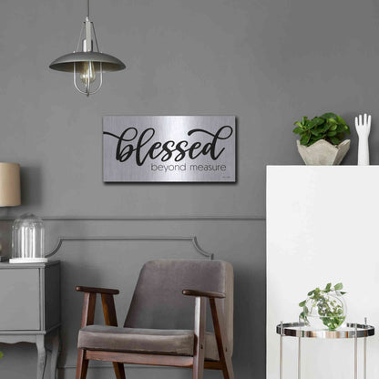 Luxe Metal Art 'Blessed Beyond Measure' by Susan Ball, Metal Wall Art,24x12