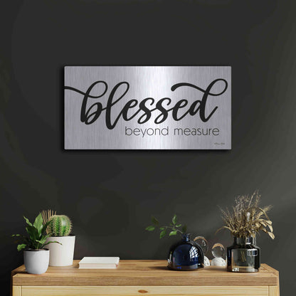 Luxe Metal Art 'Blessed Beyond Measure' by Susan Ball, Metal Wall Art,24x12