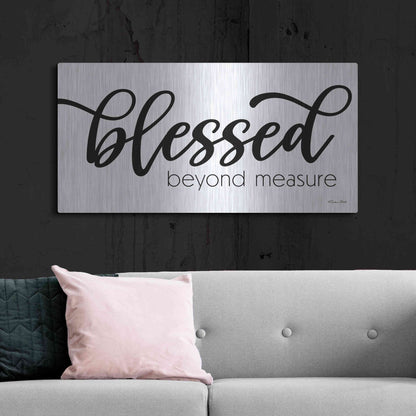 Luxe Metal Art 'Blessed Beyond Measure' by Susan Ball, Metal Wall Art,48x24
