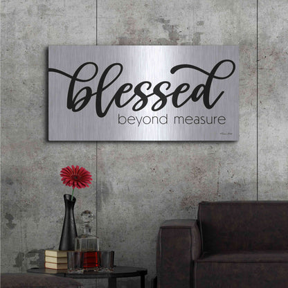 Luxe Metal Art 'Blessed Beyond Measure' by Susan Ball, Metal Wall Art,48x24