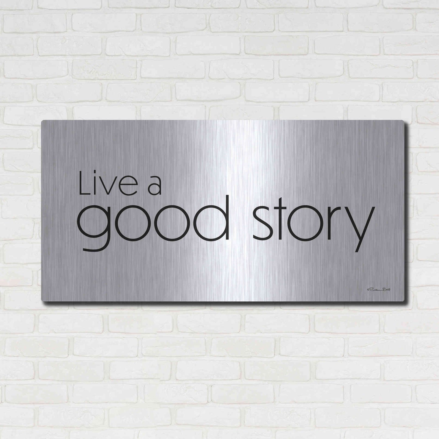 Luxe Metal Art 'Live a Good Story' by Susan Ball, Metal Wall Art,48x24
