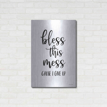 Luxe Metal Art 'Bless This Mess' by Susan Ball, Metal Wall Art,24x36