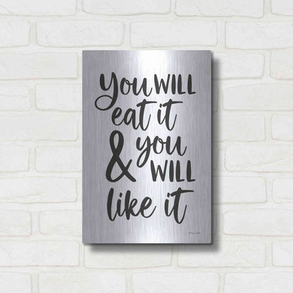 Luxe Metal Art 'Eat It and Like It' by Susan Ball, Metal Wall Art,12x16
