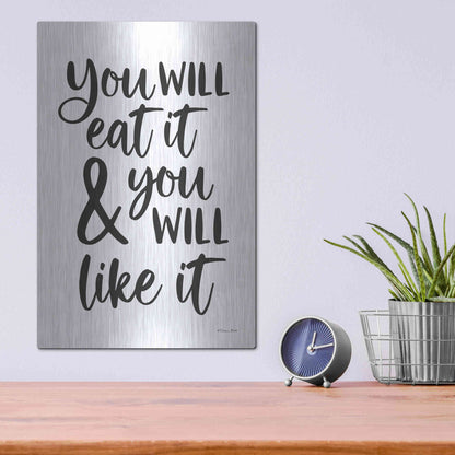 Luxe Metal Art 'Eat It and Like It' by Susan Ball, Metal Wall Art,12x16
