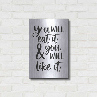 Luxe Metal Art 'Eat It and Like It' by Susan Ball, Metal Wall Art,16x24