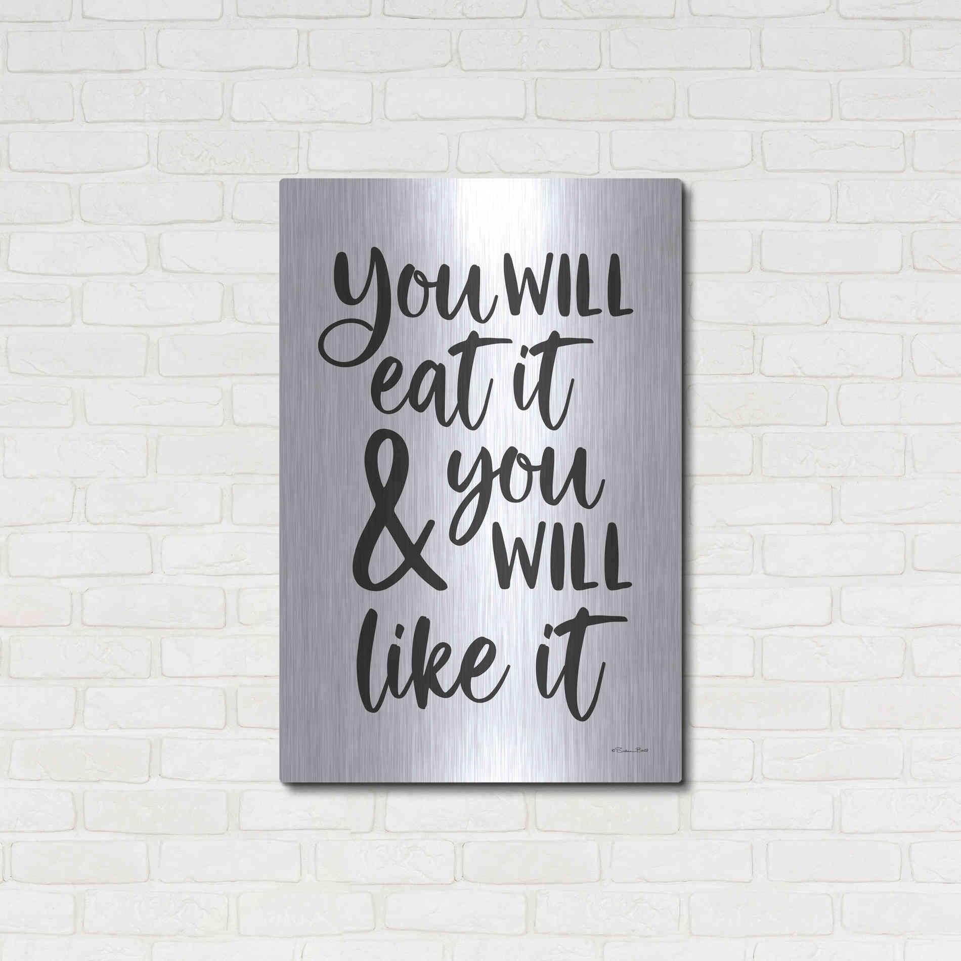 Luxe Metal Art 'Eat It and Like It' by Susan Ball, Metal Wall Art,24x36
