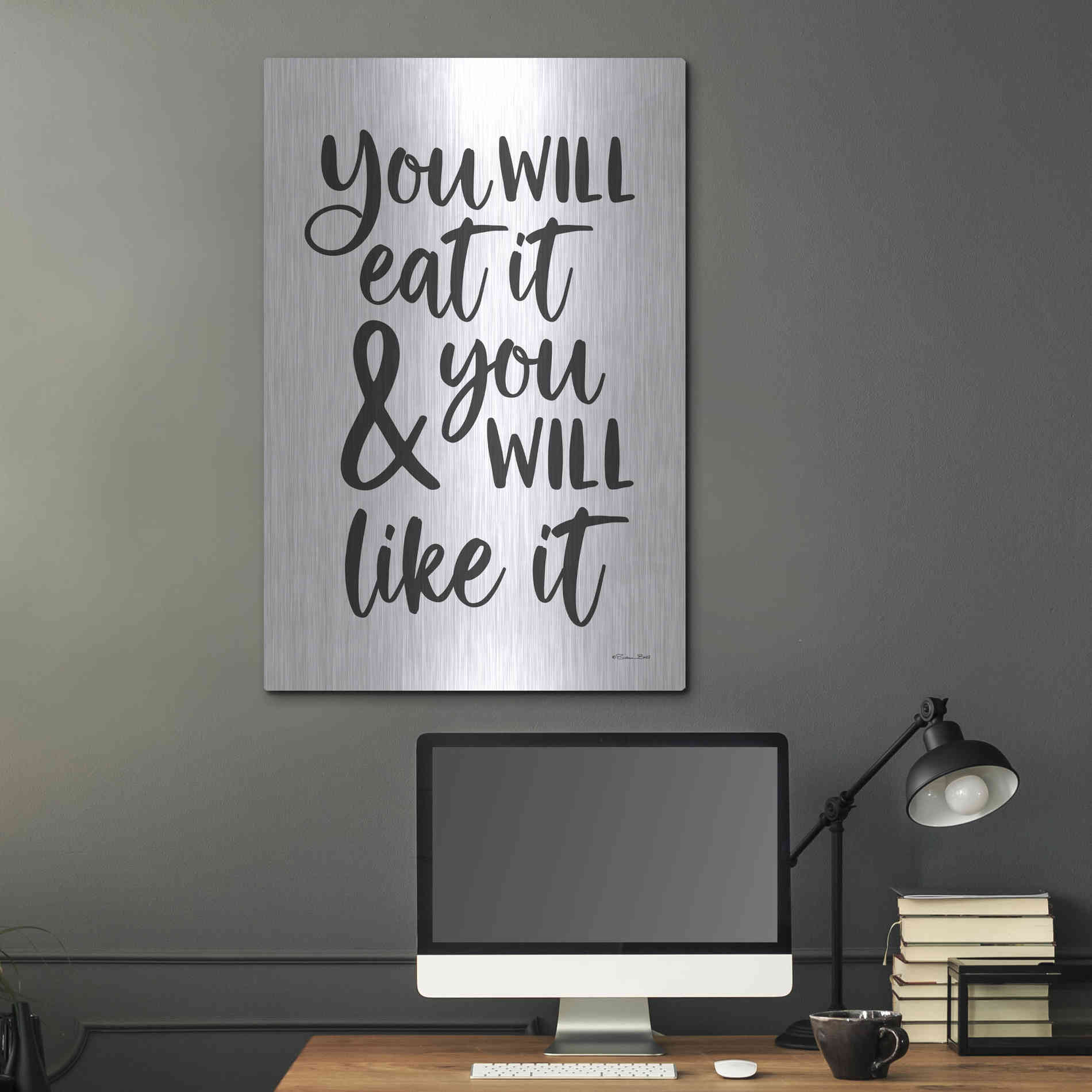 Luxe Metal Art 'Eat It and Like It' by Susan Ball, Metal Wall Art,24x36