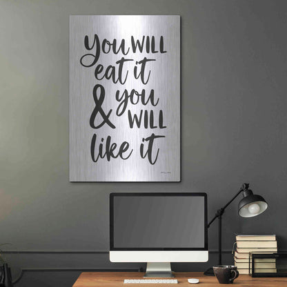 Luxe Metal Art 'Eat It and Like It' by Susan Ball, Metal Wall Art,24x36
