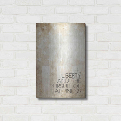 Luxe Metal Art 'Life, Liberty and Happiness' by Susan Ball, Metal Wall Art,16x24