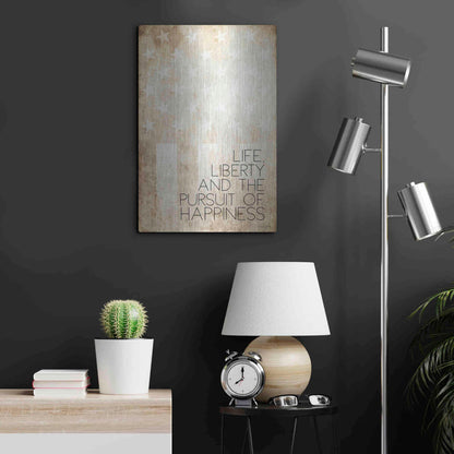 Luxe Metal Art 'Life, Liberty and Happiness' by Susan Ball, Metal Wall Art,16x24