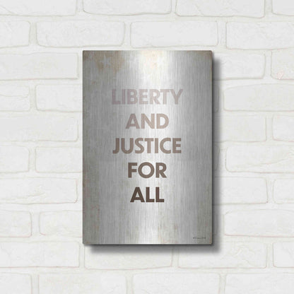 Luxe Metal Art 'Liberty and Justice For All' by Susan Ball, Metal Wall Art,12x16