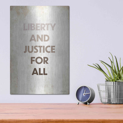 Luxe Metal Art 'Liberty and Justice For All' by Susan Ball, Metal Wall Art,12x16