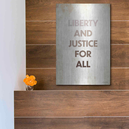 Luxe Metal Art 'Liberty and Justice For All' by Susan Ball, Metal Wall Art,12x16