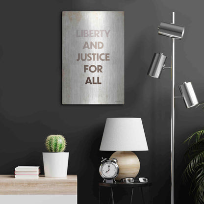 Luxe Metal Art 'Liberty and Justice For All' by Susan Ball, Metal Wall Art,16x24