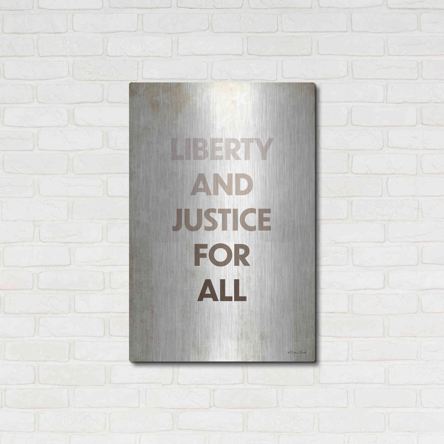 Luxe Metal Art 'Liberty and Justice For All' by Susan Ball, Metal Wall Art,24x36
