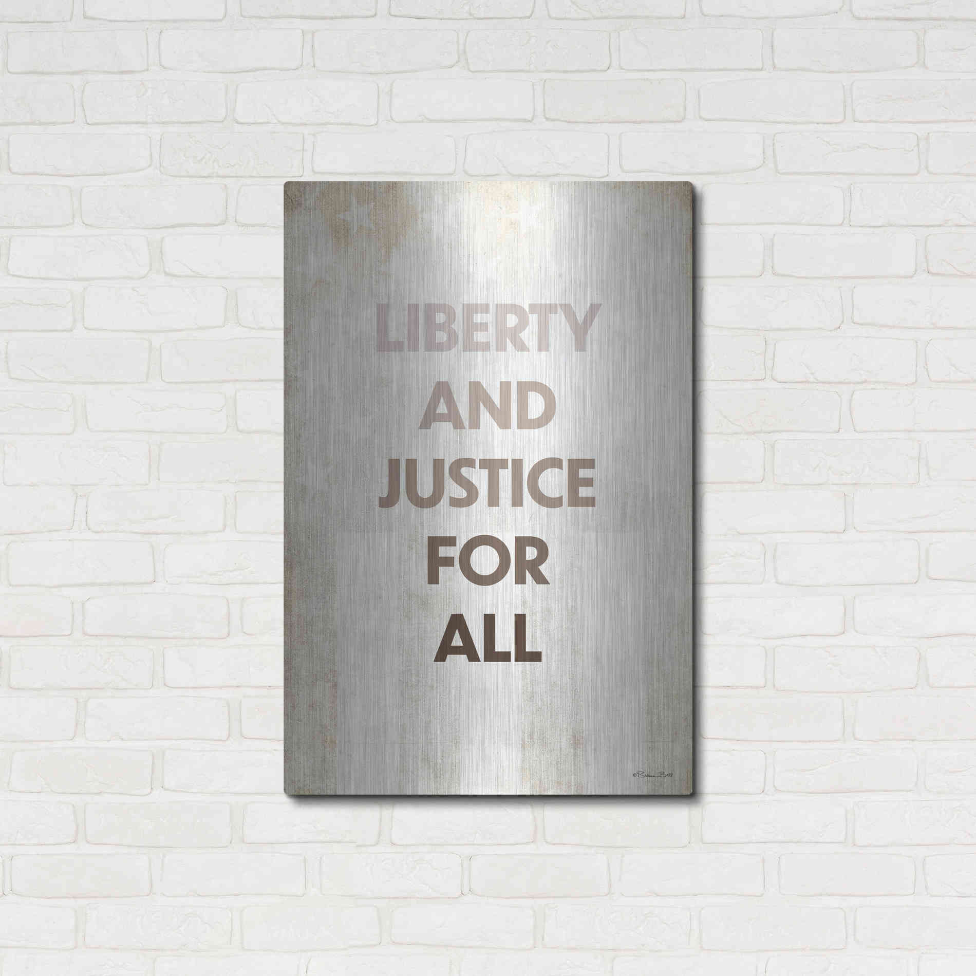 Luxe Metal Art 'Liberty and Justice For All' by Susan Ball, Metal Wall Art,24x36