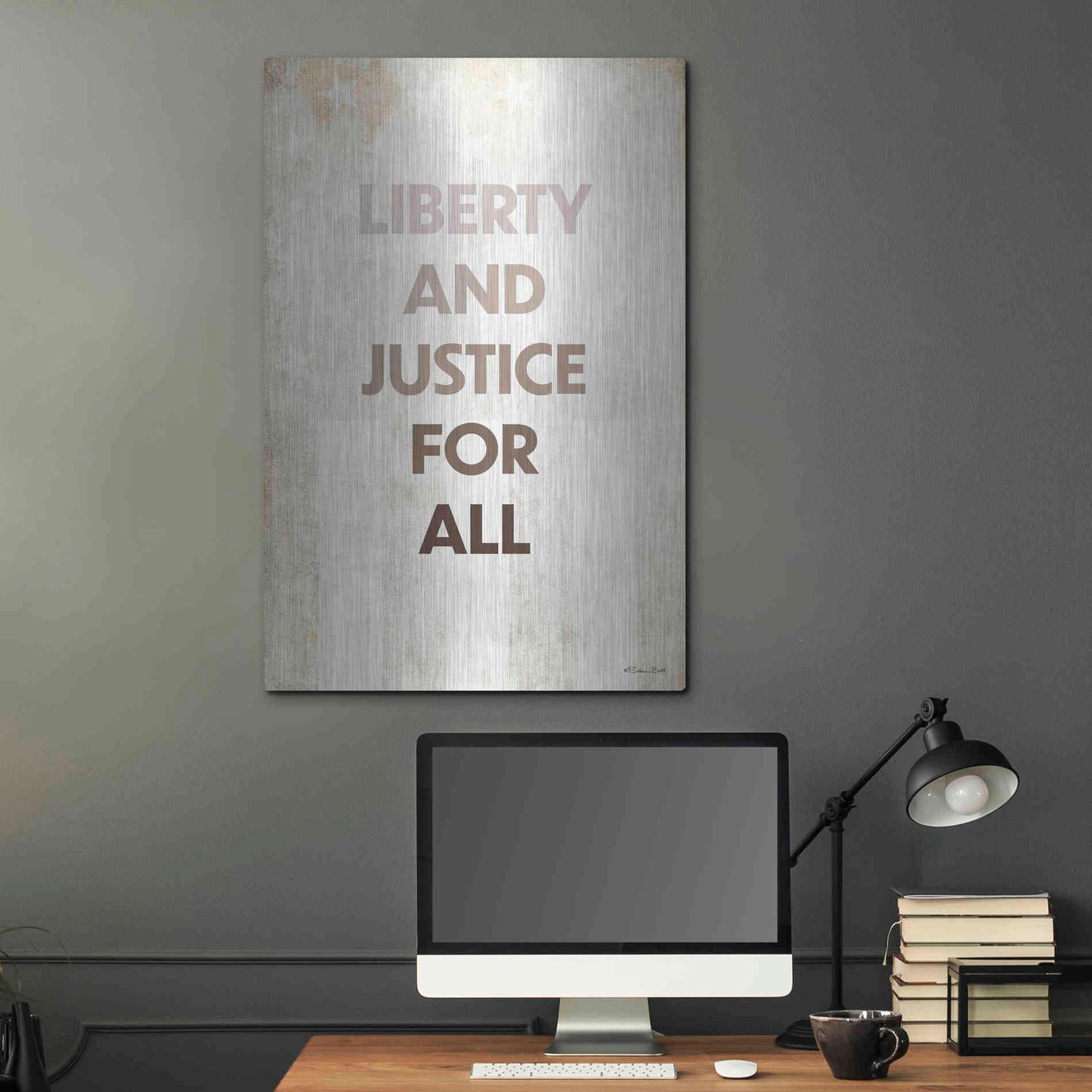 Luxe Metal Art 'Liberty and Justice For All' by Susan Ball, Metal Wall Art,24x36