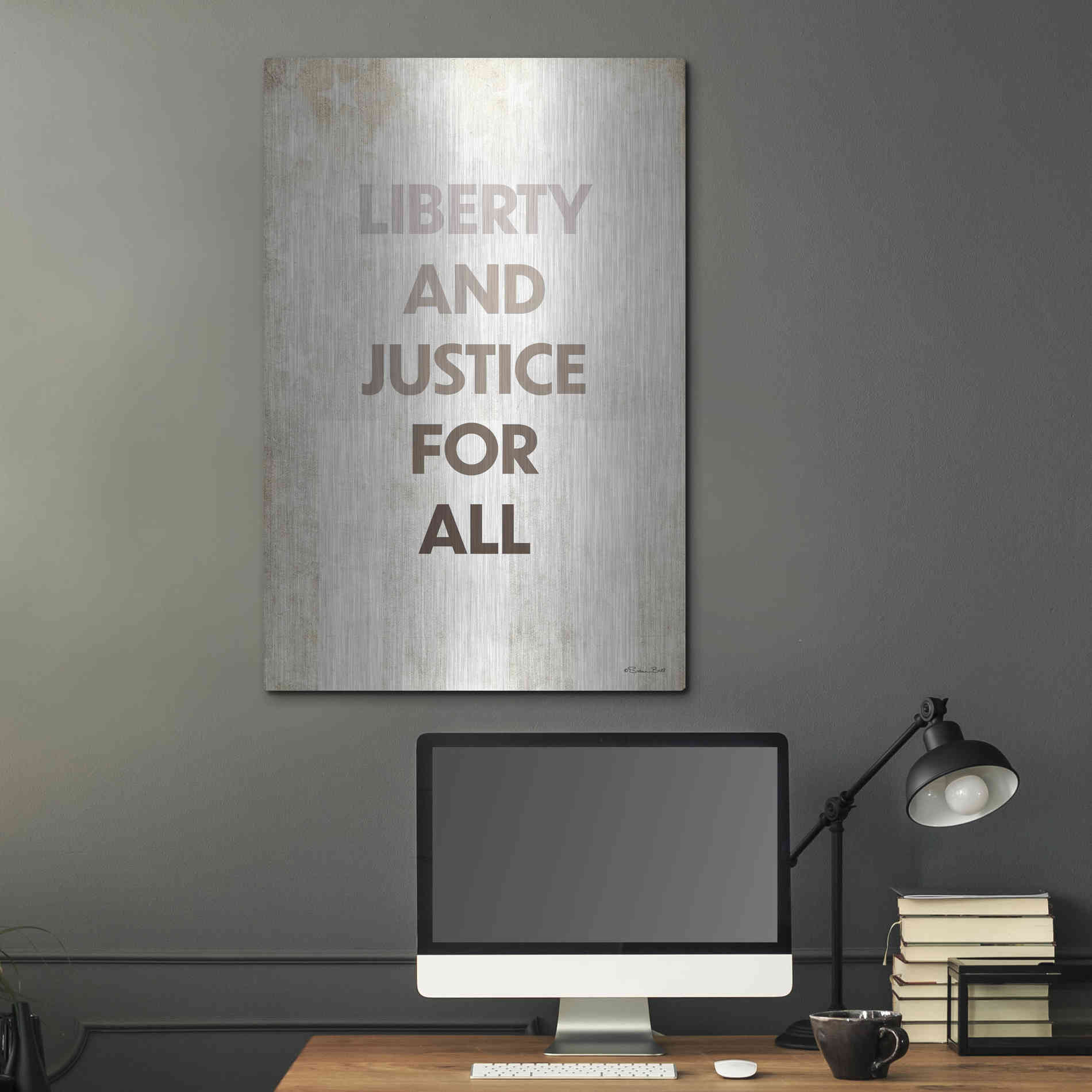 Luxe Metal Art 'Liberty and Justice For All' by Susan Ball, Metal Wall Art,24x36