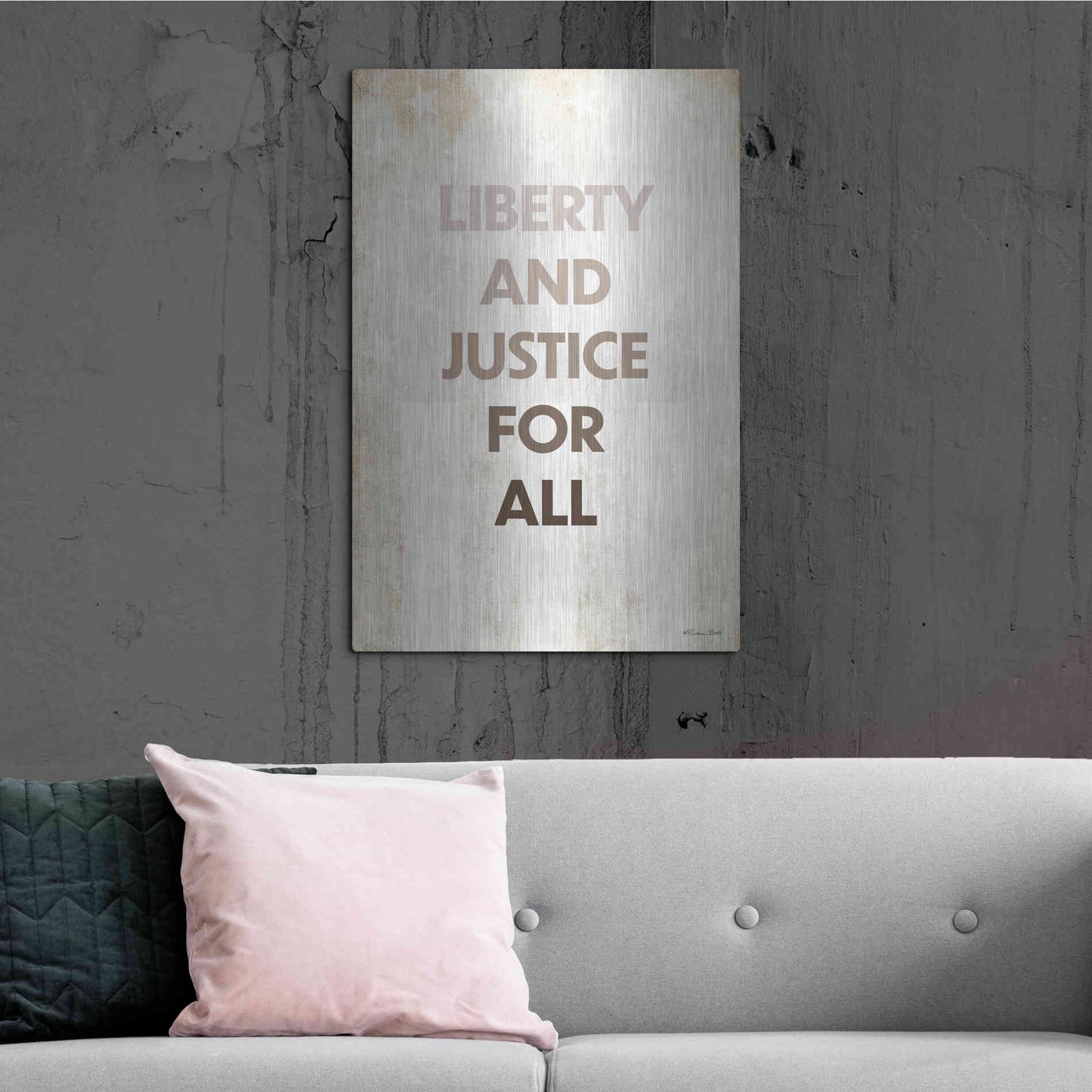 Luxe Metal Art 'Liberty and Justice For All' by Susan Ball, Metal Wall Art,24x36