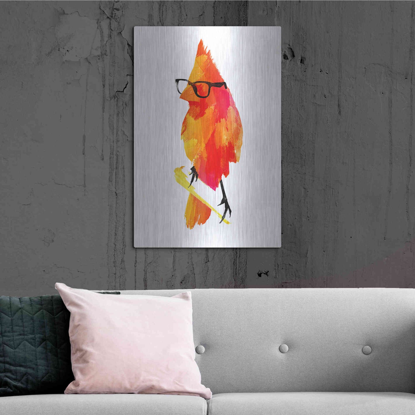 Luxe Metal Art 'Punk Bird' by Robert Farkas, Metal Wall Art,24x36