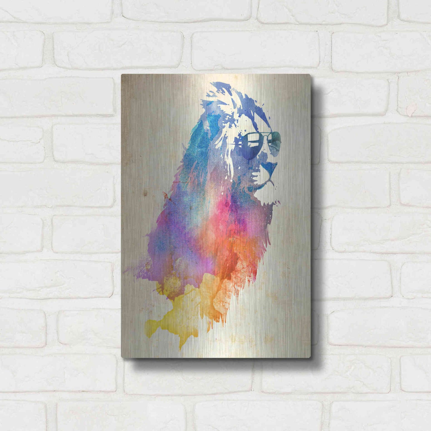 Luxe Metal Art 'Sunny Leo' by Robert Farkas, Metal Wall Art,12x16