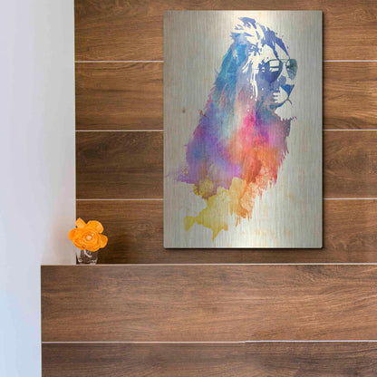 Luxe Metal Art 'Sunny Leo' by Robert Farkas, Metal Wall Art,12x16