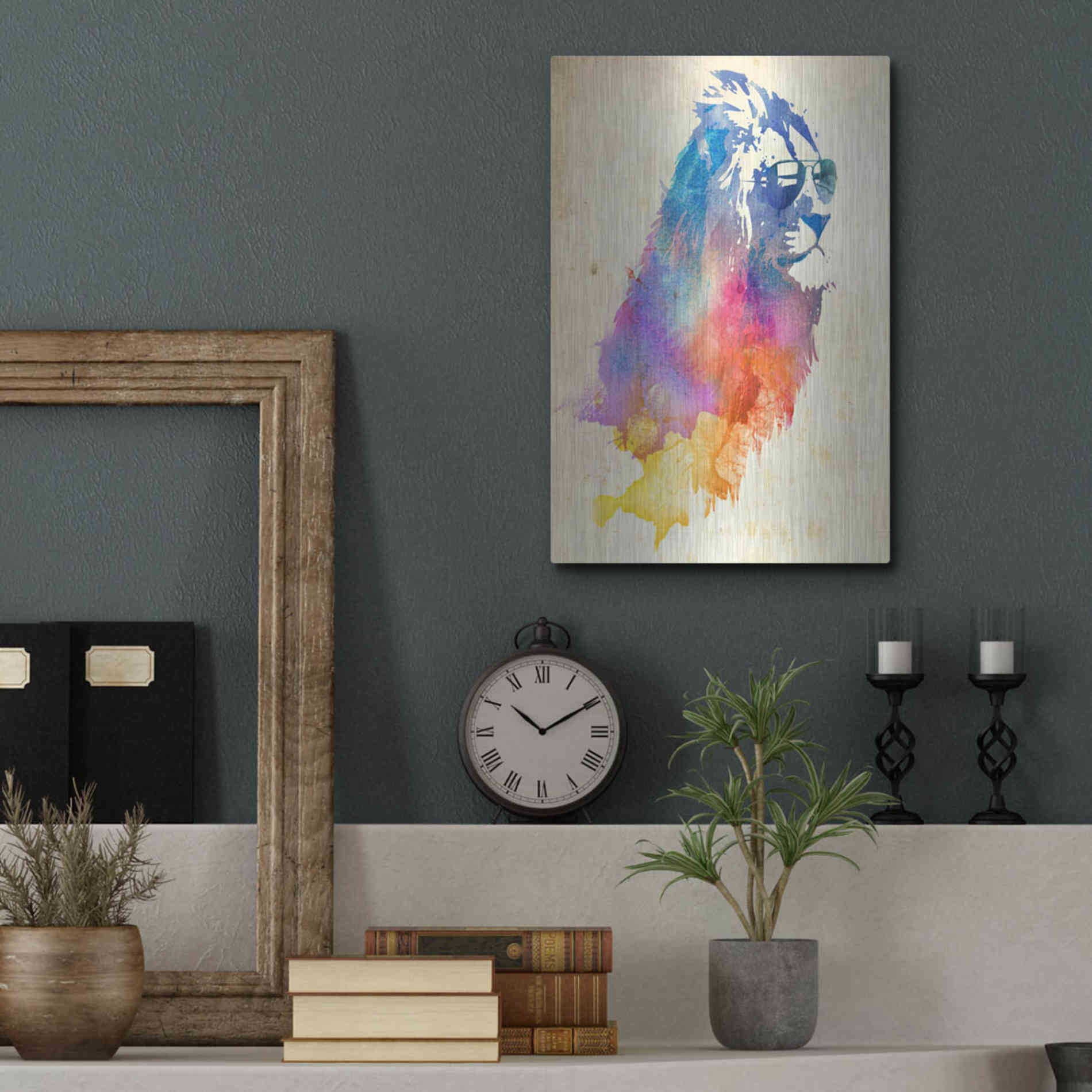 Luxe Metal Art 'Sunny Leo' by Robert Farkas, Metal Wall Art,12x16