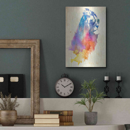 Luxe Metal Art 'Sunny Leo' by Robert Farkas, Metal Wall Art,12x16