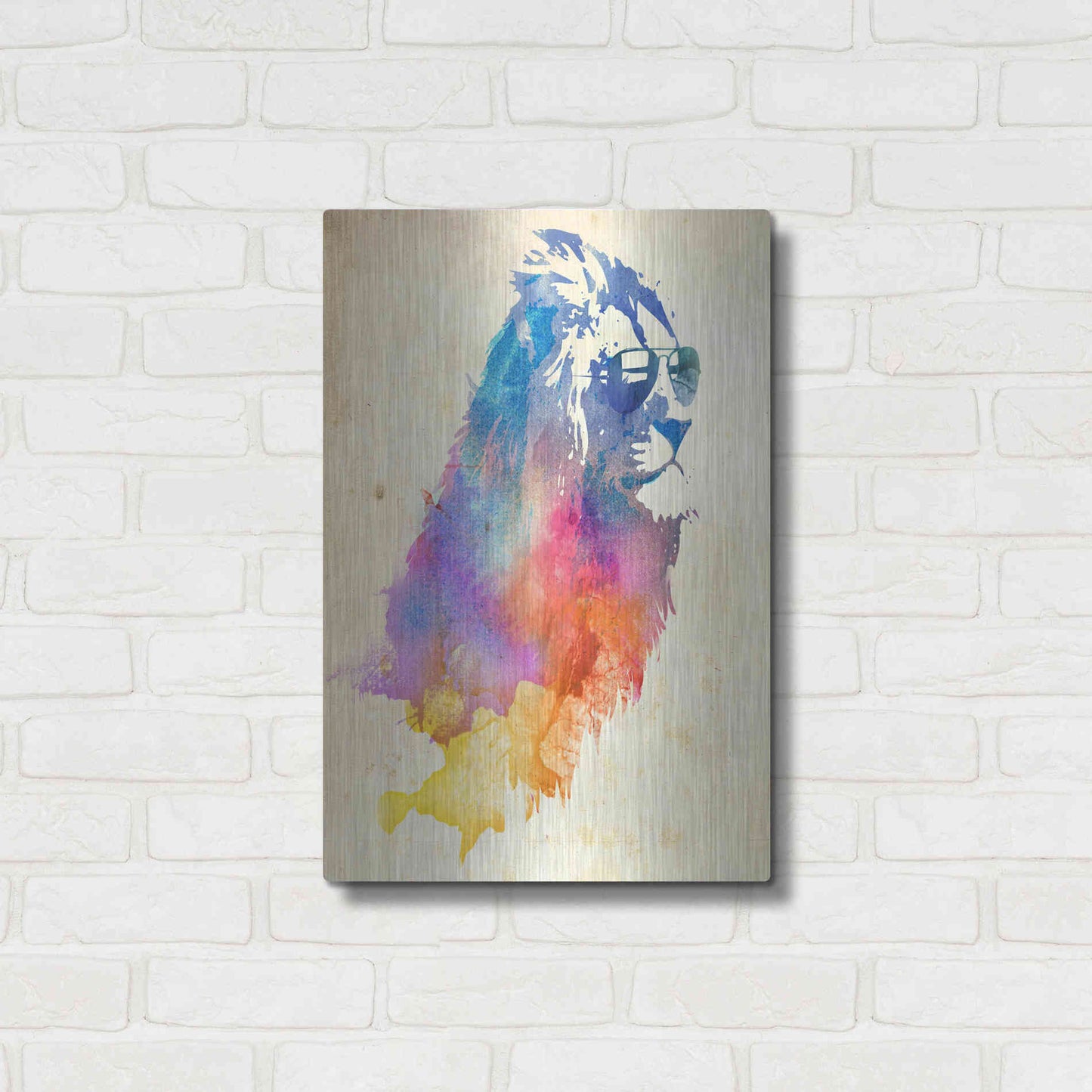 Luxe Metal Art 'Sunny Leo' by Robert Farkas, Metal Wall Art,16x24