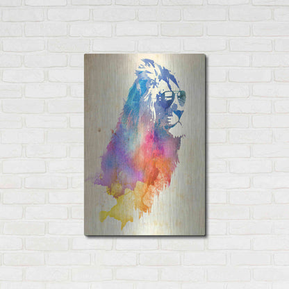 Luxe Metal Art 'Sunny Leo' by Robert Farkas, Metal Wall Art,24x36