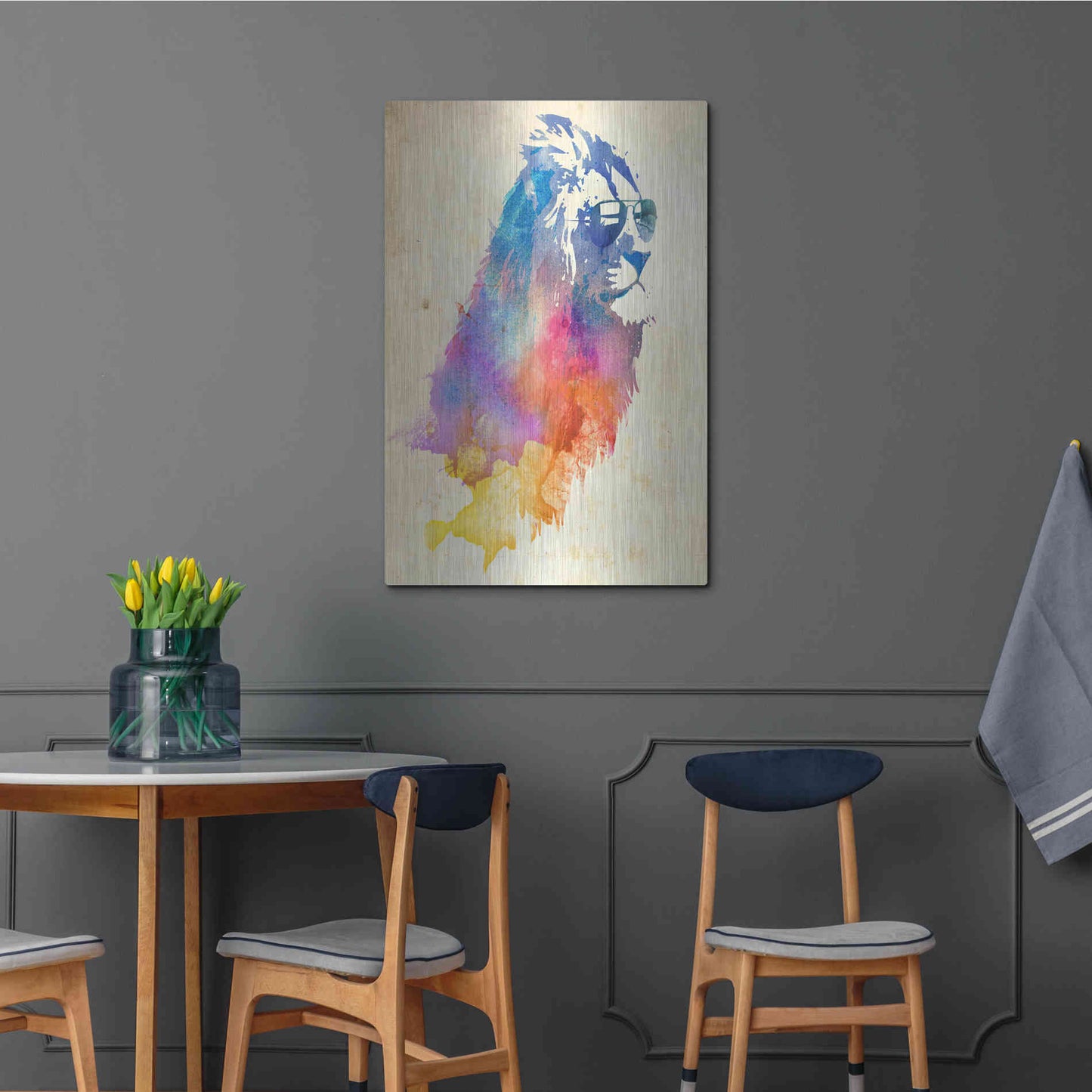 Luxe Metal Art 'Sunny Leo' by Robert Farkas, Metal Wall Art,24x36