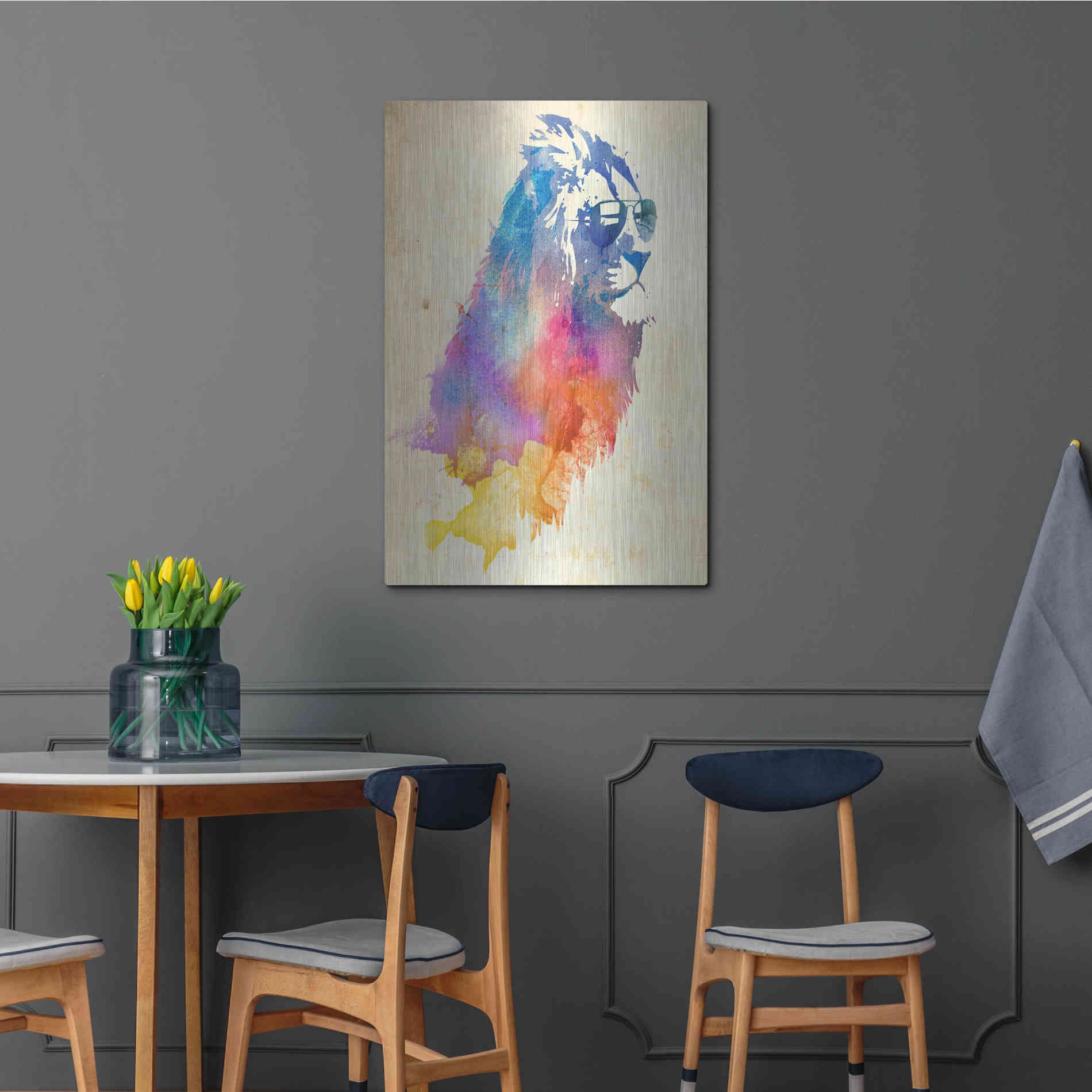 Luxe Metal Art 'Sunny Leo' by Robert Farkas, Metal Wall Art,24x36