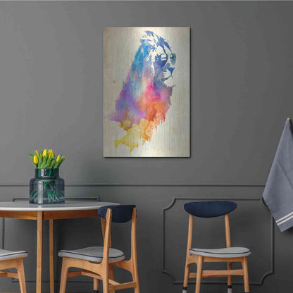 Luxe Metal Art 'Sunny Leo' by Robert Farkas, Metal Wall Art,24x36
