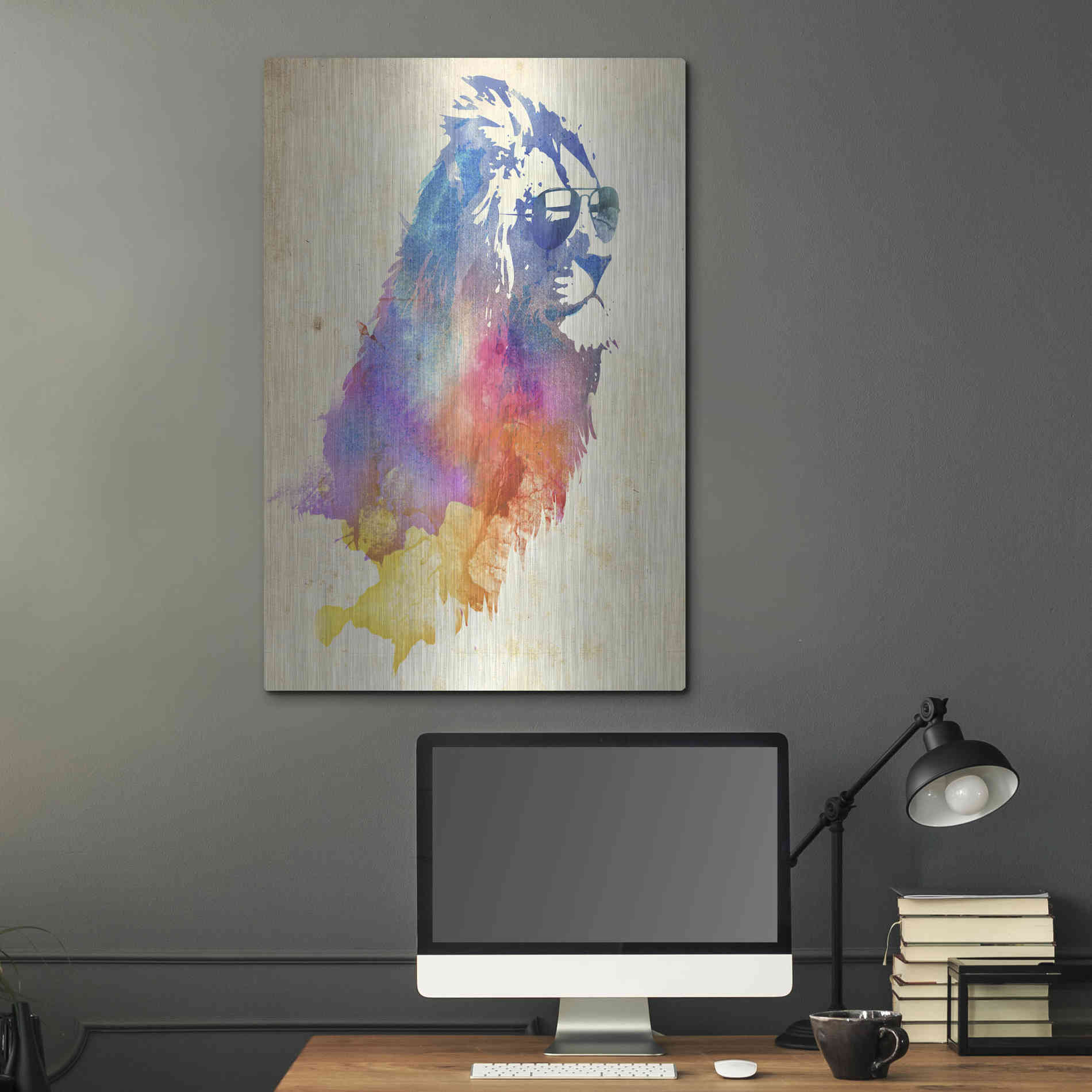 Luxe Metal Art 'Sunny Leo' by Robert Farkas, Metal Wall Art,24x36