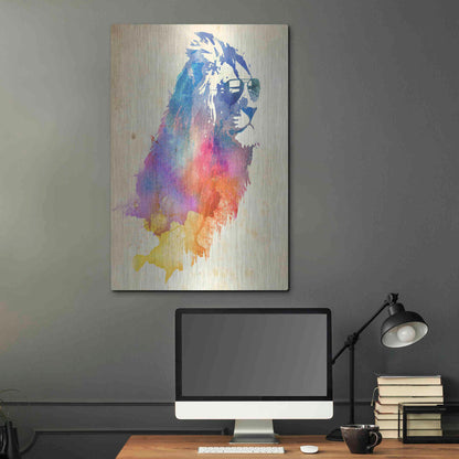 Luxe Metal Art 'Sunny Leo' by Robert Farkas, Metal Wall Art,24x36