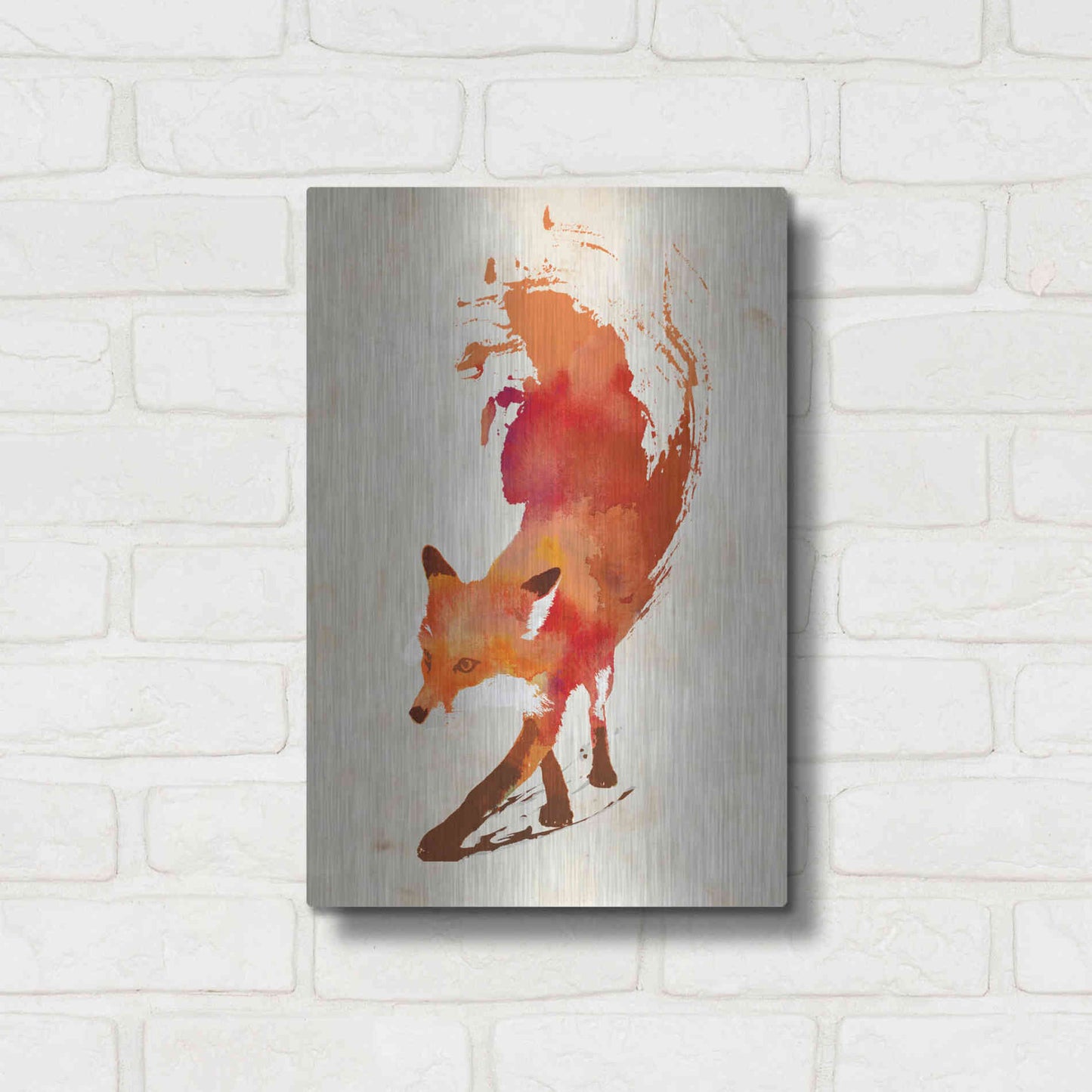 Luxe Metal Art 'Vulpes Vulpes' by Robert Farkas, Metal Wall Art,12x16